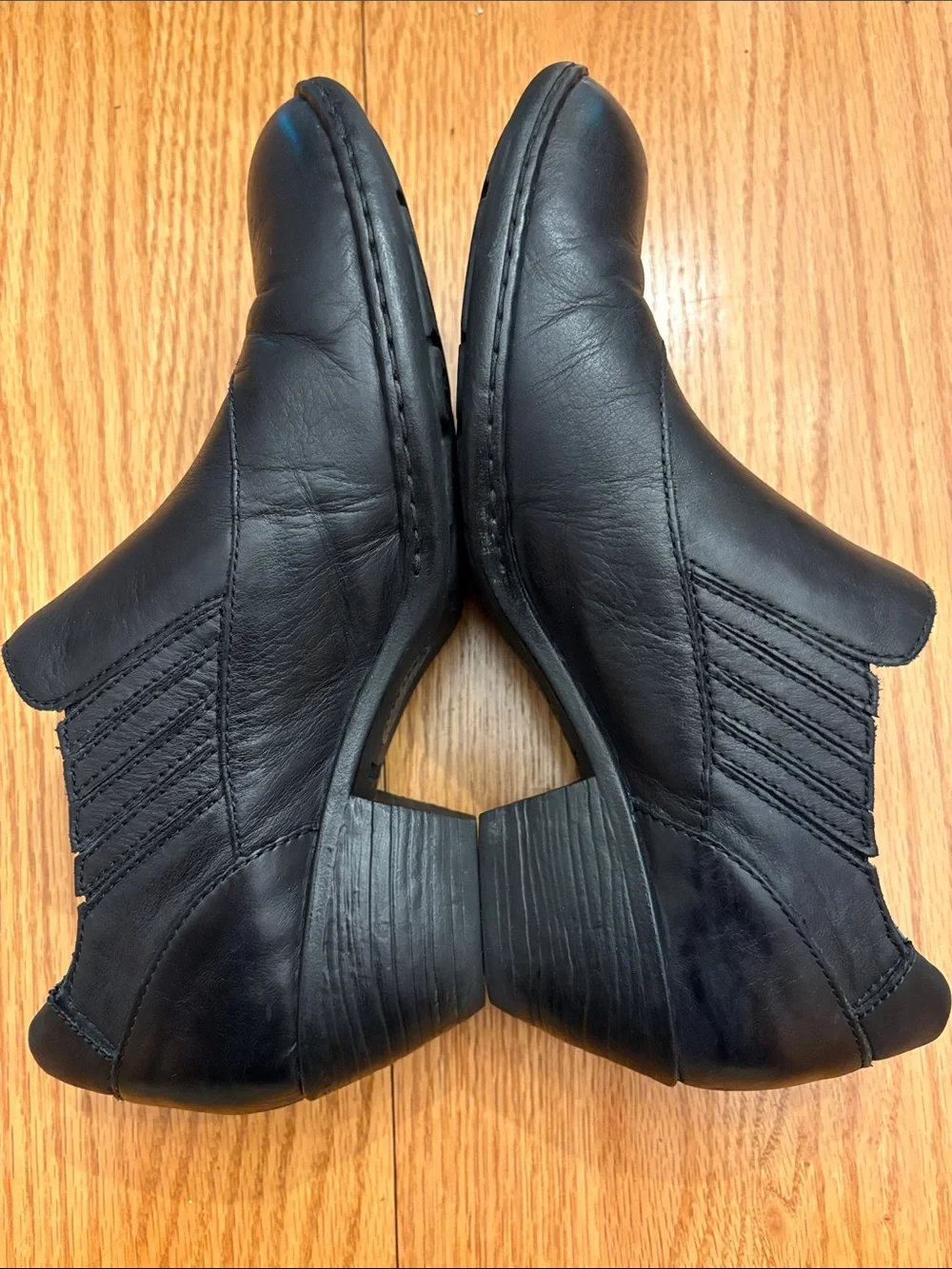 Born Black Leather Slip-On Western Booties